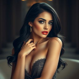 A breathtaking portrait of a glamorous woman inspired by high fashion photography