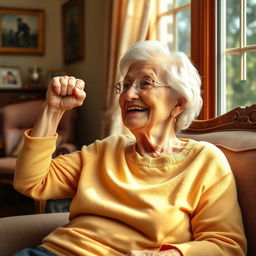 An artistic interpretation of an elderly woman, showing her strength and confidence