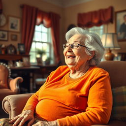 An artistic interpretation of an elderly woman, showing her strength and confidence