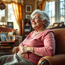 An artistic interpretation of an elderly woman, showing her strength and confidence