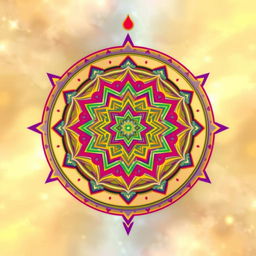 A mesmerizing wallpaper featuring an authentic Chandra Yantra, intricately designed with vibrant colors and detailed geometric patterns