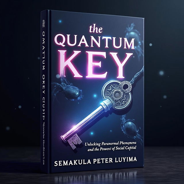 A captivating book cover design for 'The Quantum Key: Unlocking Paranormal Phenomena and the Power of Social Capital' by Ssemakula Peter Luyima