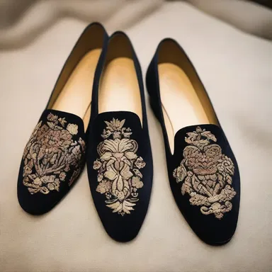 The high-end fashion brand launched a new line of loafers featuring intricate embroidery and luxurious materials.
