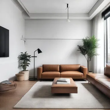 The sleek and modern apartment interior was adorned with minimalist décor, where a pair of leather loafers aligned with the overall aesthetic.