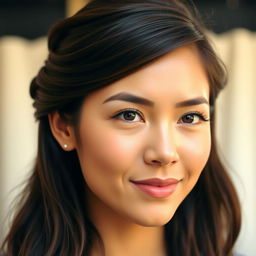 A close-up portrait of a person with a full head of stylish hair, focusing on a well-defined hairline on the forehead