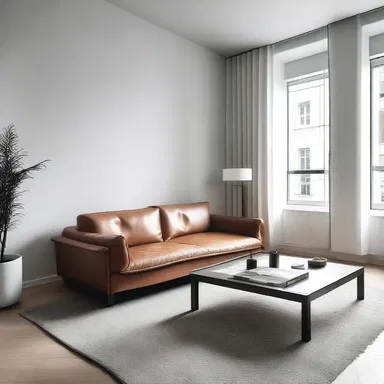 The sleek and modern apartment interior was adorned with minimalist décor, where a pair of leather loafers aligned with the overall aesthetic.