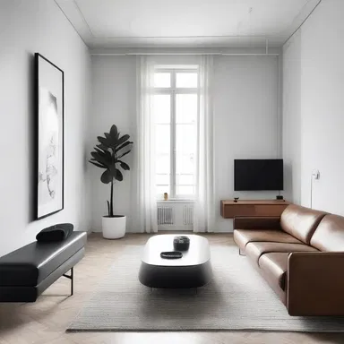 The sleek and modern apartment interior was adorned with minimalist décor, where a pair of leather loafers aligned with the overall aesthetic.
