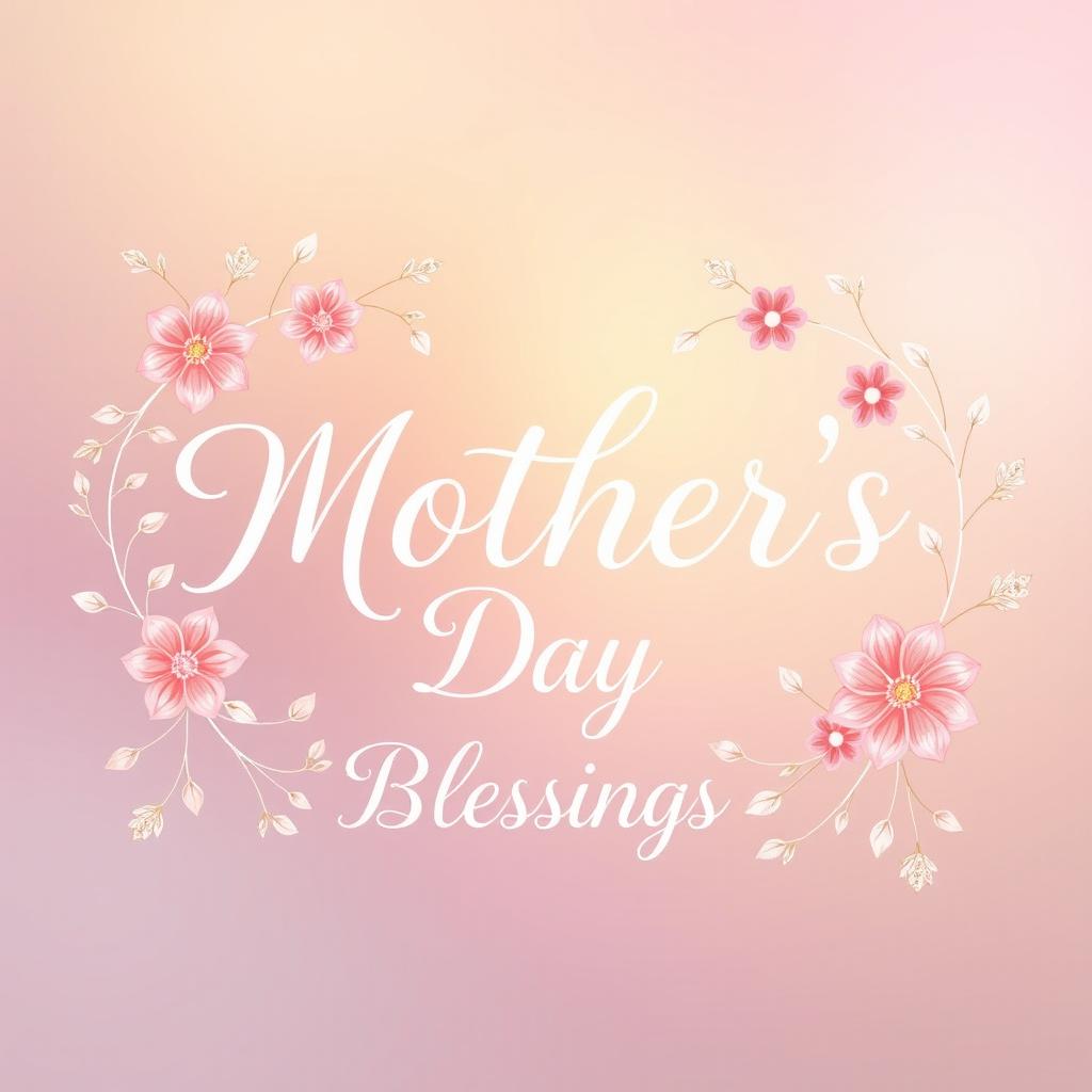 A beautiful and heartfelt Mother's Day card design that features the words "Mother's Day" prominently in elegant, flowing script