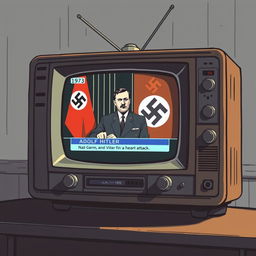 An evocative illustration of an old television set from the 1970s displaying a news broadcast from June 6, 1973