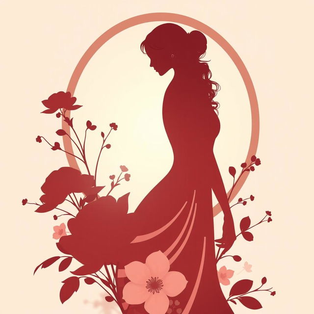 A tasteful and artistic depiction of a woman's silhouette featuring elegance and grace