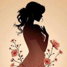 A tasteful and artistic depiction of a woman's silhouette featuring elegance and grace
