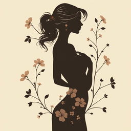 A tasteful and artistic depiction of a woman's silhouette featuring elegance and grace