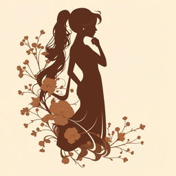 A tasteful and artistic depiction of a woman's silhouette featuring elegance and grace