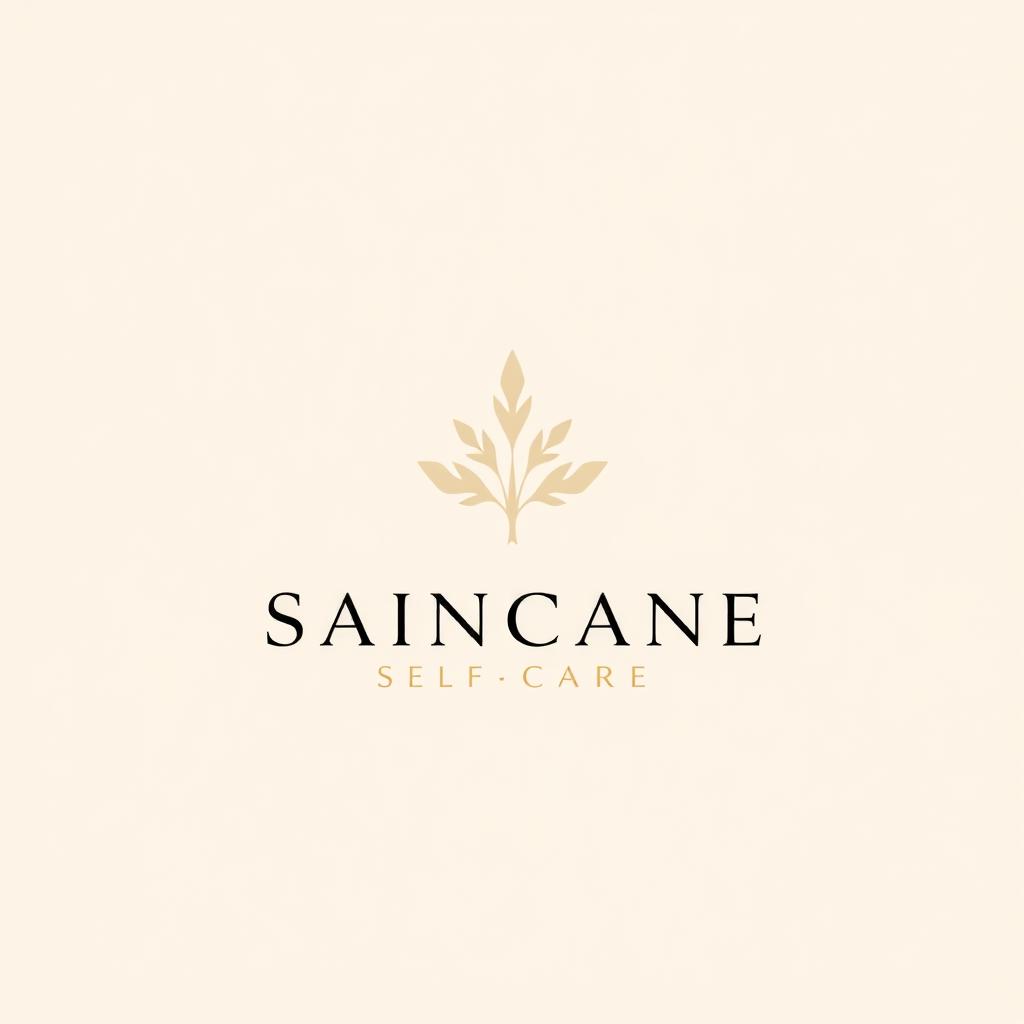 A sophisticated and elegant logo design for a luxury skincare brand, featuring a minimalist aesthetic