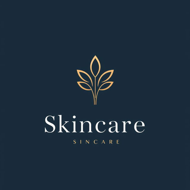 A sophisticated and elegant logo design for a luxury skincare brand, featuring a minimalist aesthetic