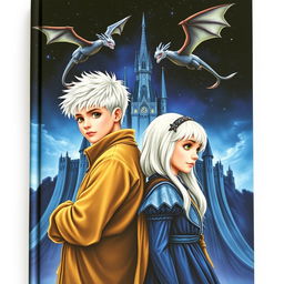 A captivating book cover featuring two siblings standing back to back