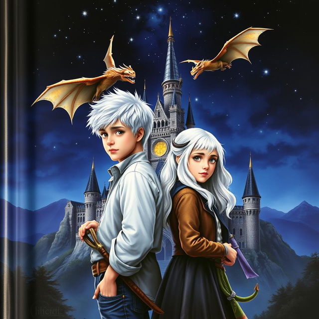 A captivating book cover featuring two siblings standing back to back