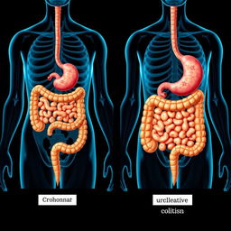 An informative medical illustration showcasing the human digestive system