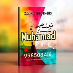 A vibrant and eye-catching book cover designed for the Zaino Brothers, prominently featuring the name 'Muhammad' in bold and attractive typography