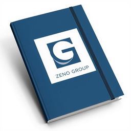A sleek and modern annual notebook cover designed for the Zeno Group, showcasing their advertising services