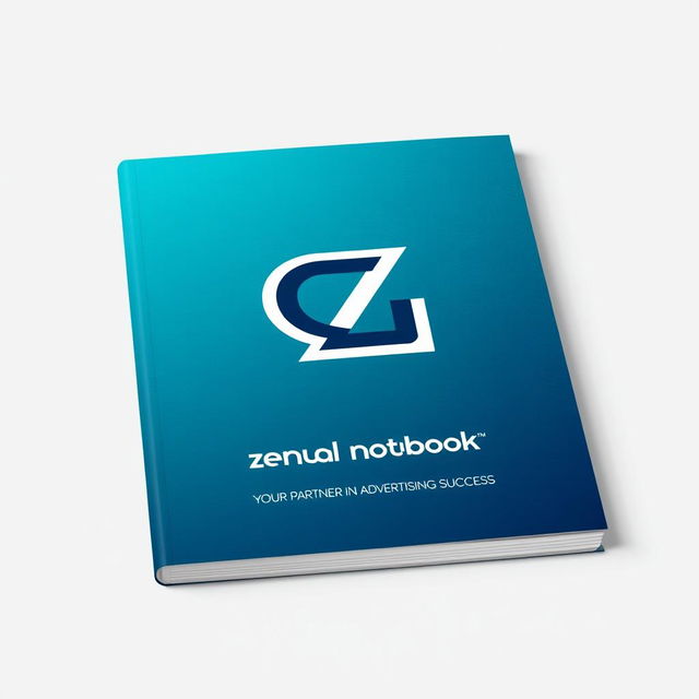 A sleek and modern cover design for an annual notebook created by the Zeno Group, tailored for advertising services