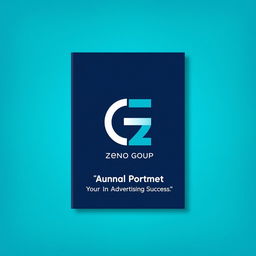 A sleek and modern cover design for an annual notebook created by the Zeno Group, tailored for advertising services
