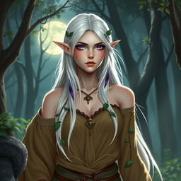 A captivating half-elf druid named Xyreth, standing at 1