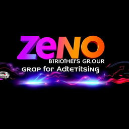 A minute-long motion graphic that creatively displays the name 'Zeno Brothers Group for Advertising' in a bold and eye-catching font
