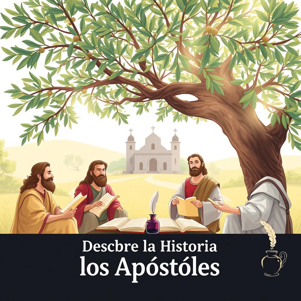 An engaging and educational illustration depicting the history of the apostles of Jesus