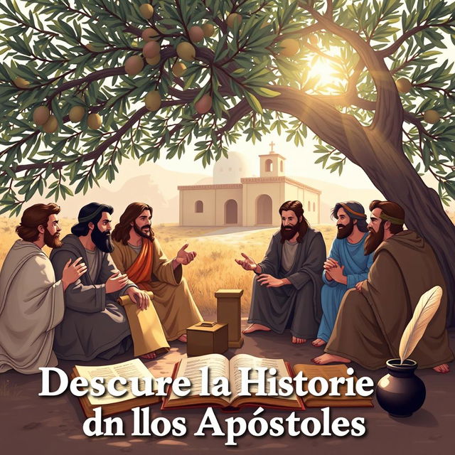 An engaging and educational illustration depicting the history of the apostles of Jesus