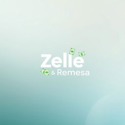 A serene and minimalist graphic design featuring the words 'Zelle' and 'Remesa'