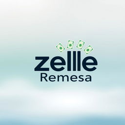 A serene and minimalist graphic design featuring the words 'Zelle' and 'Remesa'