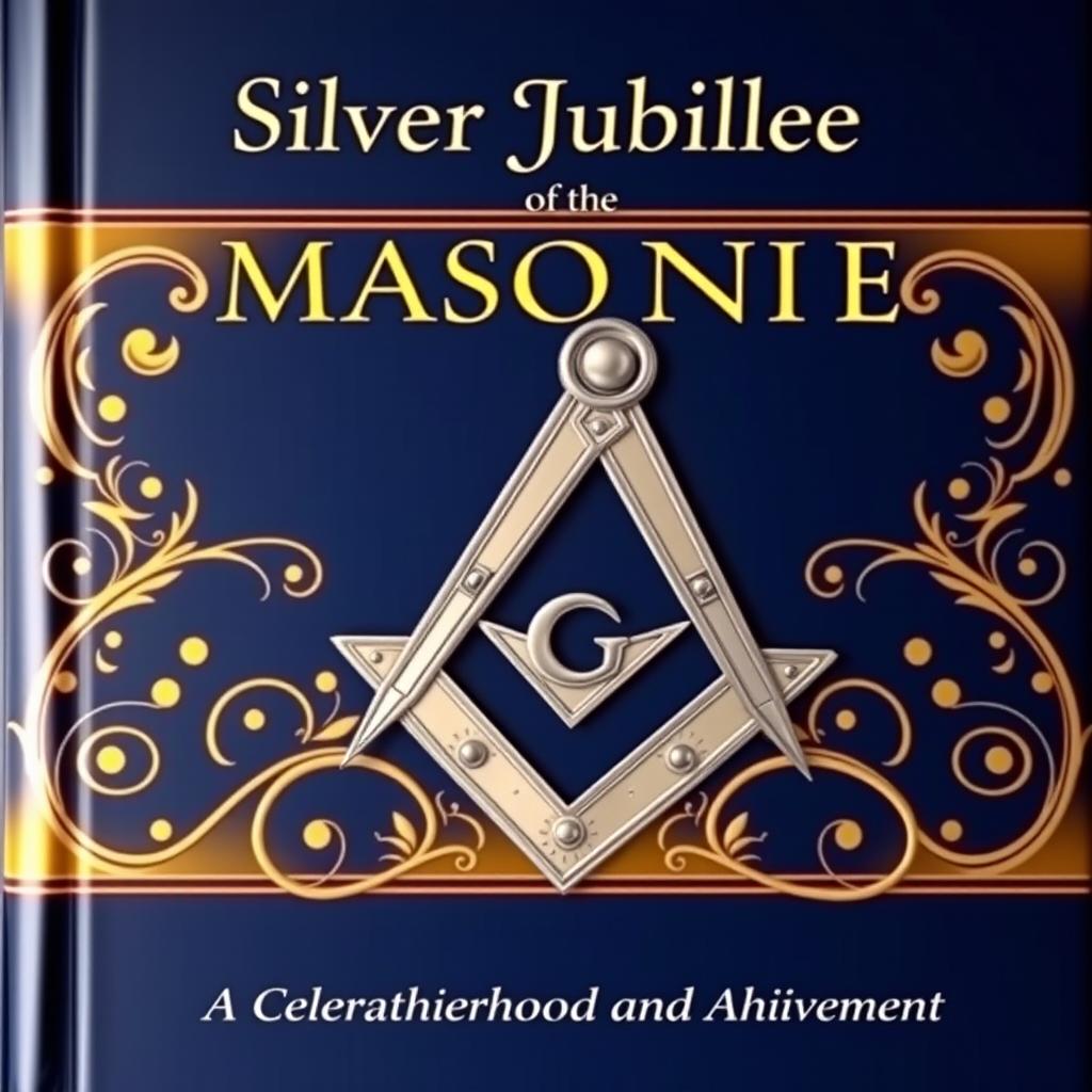 A beautiful and elegant cover design for a book celebrating the Silver Jubilee of a Masonic Lodge