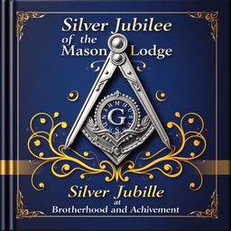A beautiful and elegant cover design for a book celebrating the Silver Jubilee of a Masonic Lodge