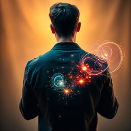 A captivating portrait of a man shown from behind, emphasizing his back