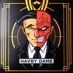 A rare black and gold card featuring Harvey Dent as Two-Face, inspired by the animated series Batman (1992)