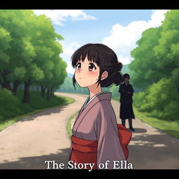 A scenic illustration titled 'The Story of Ella'
