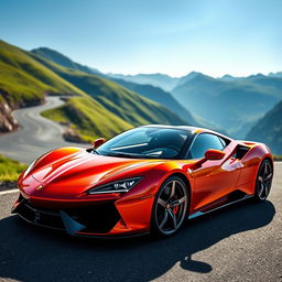 A stunning sports car in a dynamic pose, showcasing sleek lines and a vibrant color palette