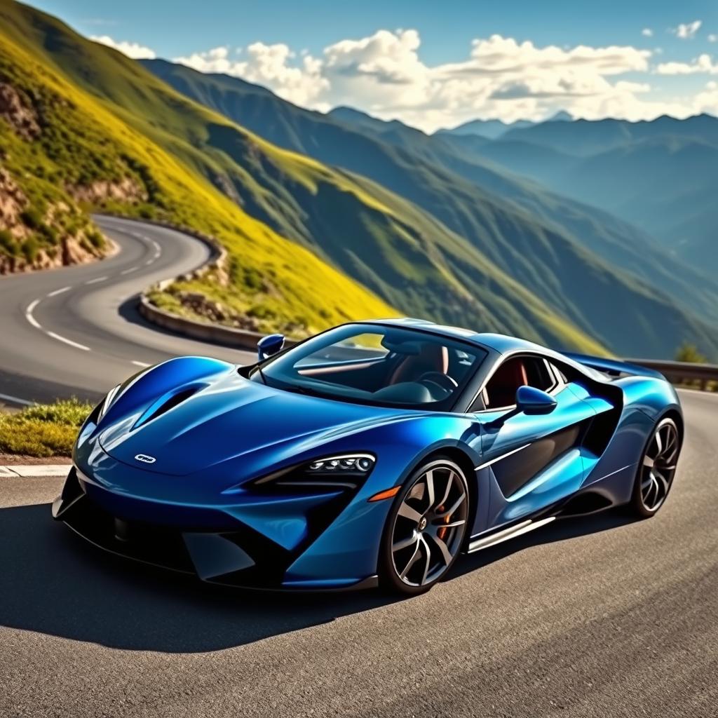 A stunning sports car in a dynamic pose, showcasing sleek lines and a vibrant color palette