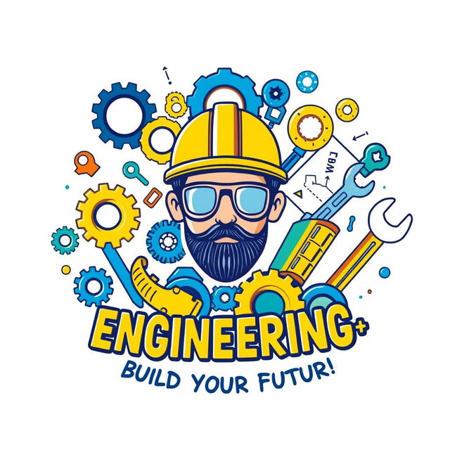 A vibrant and eye-catching T-shirt design featuring the profession of engineer