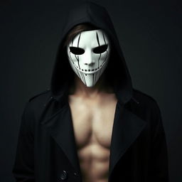 A 23-year-old man shrouded in mystery, wearing a hood that conceals much of his medium-length jet-black hair