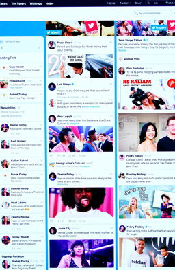 A vibrant and engaging Twitter feed showcasing trending topics, engaging posts, and diverse voices