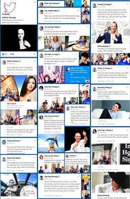 A vibrant and engaging Twitter feed showcasing trending topics, engaging posts, and diverse voices