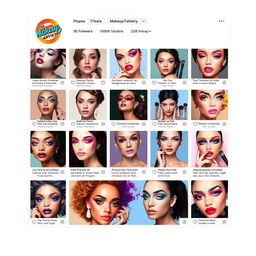 An Instagram page with 10,000 followers dedicated to makeup artistry