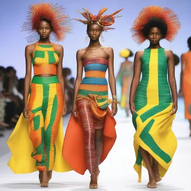 The fashion designers showcased a collection inspired by the vibrant Madagascan culture.