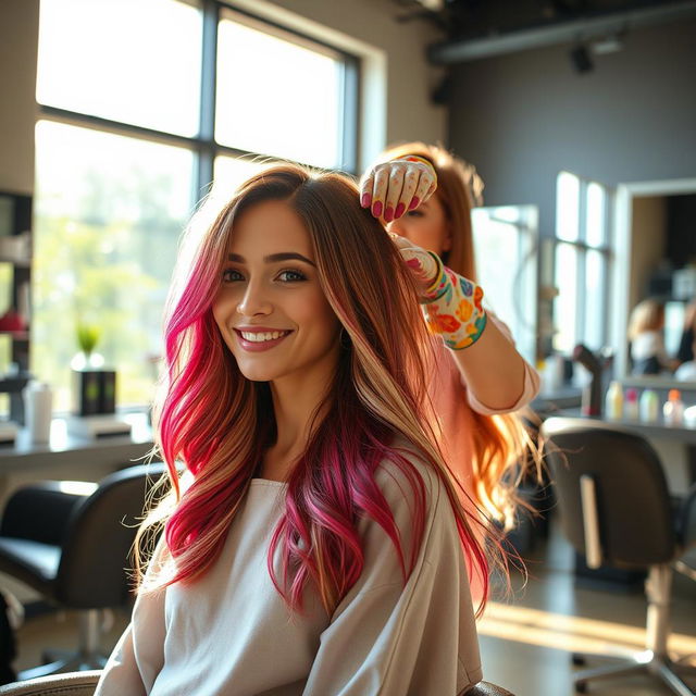 A fresh and stylish haircut being showcased in a modern salon