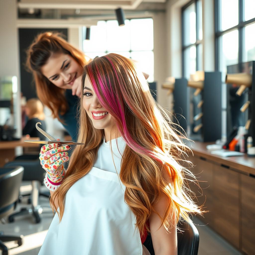 A fresh and stylish haircut being showcased in a modern salon