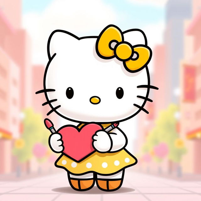 A cute, stylized Hello Kitty character inspired by the romantic comedy 'How to Lose a Guy in 10 Days'