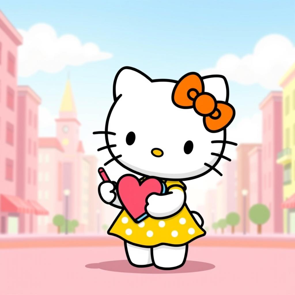 A cute, stylized Hello Kitty character inspired by the romantic comedy 'How to Lose a Guy in 10 Days'