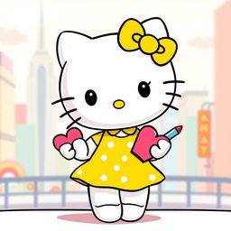 A cute, stylized Hello Kitty character inspired by the romantic comedy 'How to Lose a Guy in 10 Days'